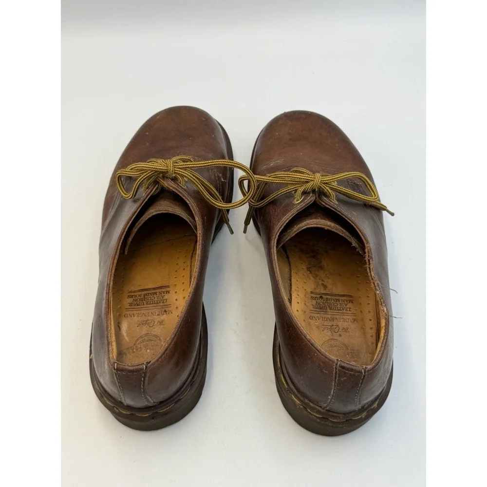 Vintage Dr Martens Made England 4 Eye Oxford Shoes Brown Leather UK 5
